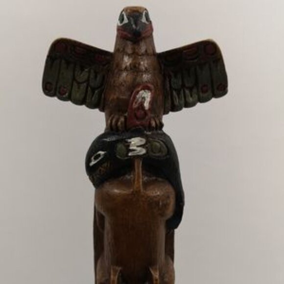 BOMA Canada Collection 3 Vintage Indigenous Totem Art, 13.75" & 4.25" Hand-paint - Picture 2 of 5